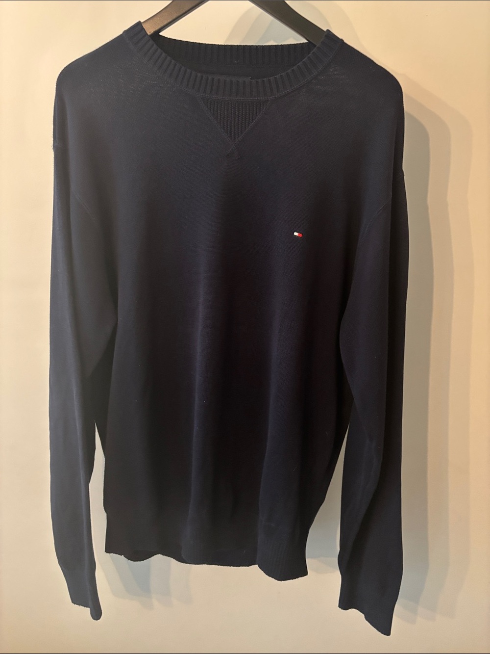 Tommy Hilfiger L Navy Cotton Crewneck Sweater Sweatshirt